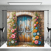 Aperturee - Aperturee Floral Door Stones House Fine Art Photo Backdrop